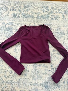 Athleta Women's Scoop Neck Long Sleeve Top - Plum